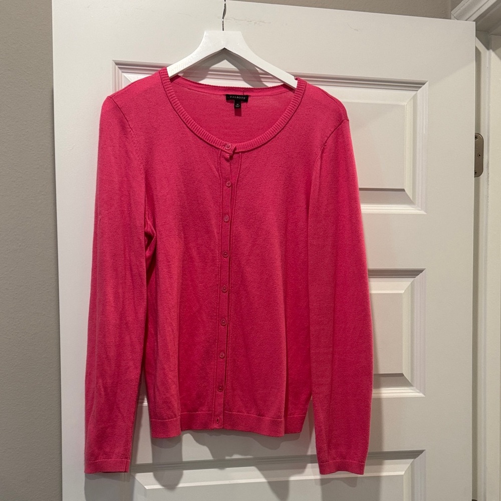 Talbots Vibrant Pink Cardigan